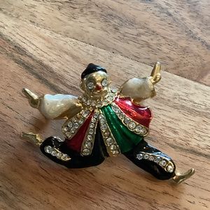 Vintage Clown Brooch Pin